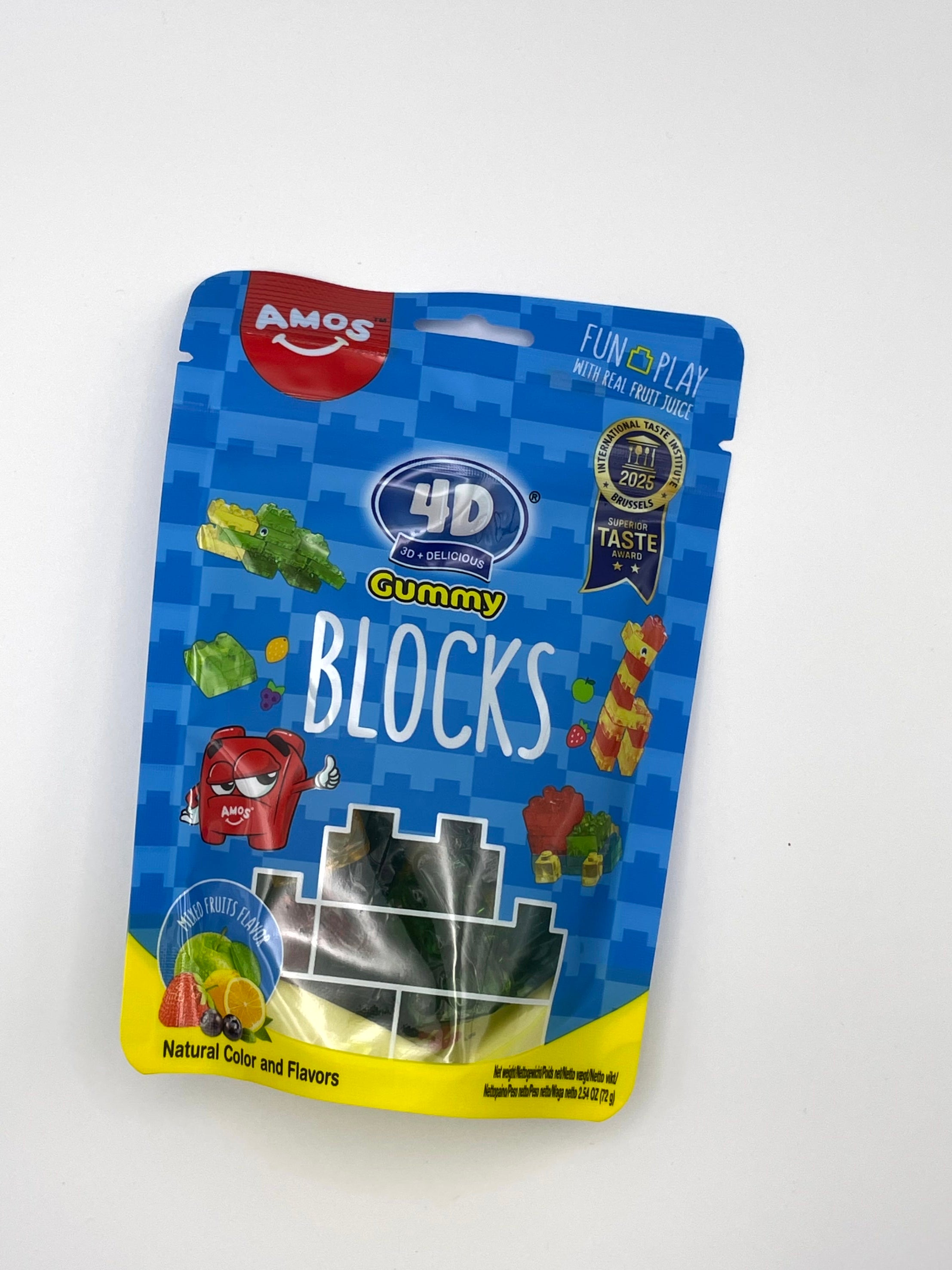 AMOS 4D Gummy Blocks – Build & Play Fruchtgummis (72 g)