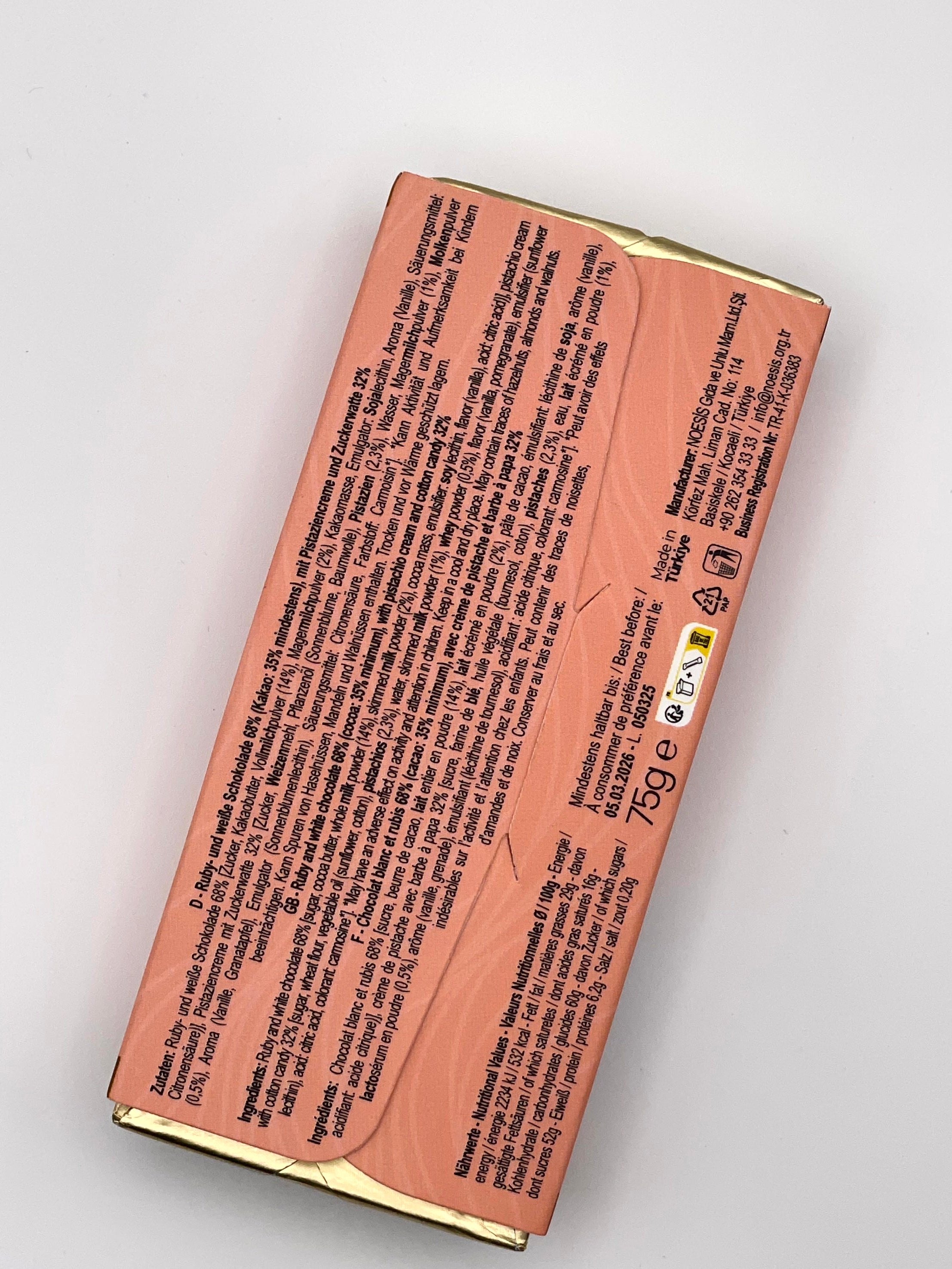 NOESIS Angel Hair Schokolade – Cotton Candy & Pistachio Cream (75 g)