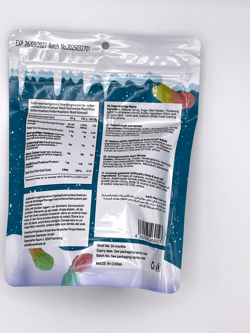 Chaos Candy Freezes – Crunchy Sour Worms (50 g)