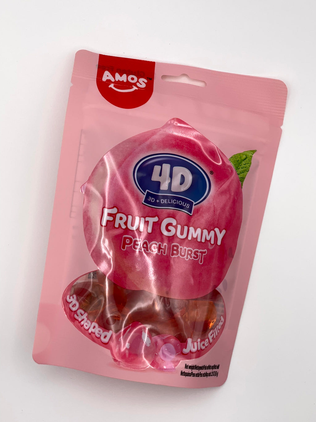 AMOS 4D Fruit Gummy – Peach Burst (50 g)