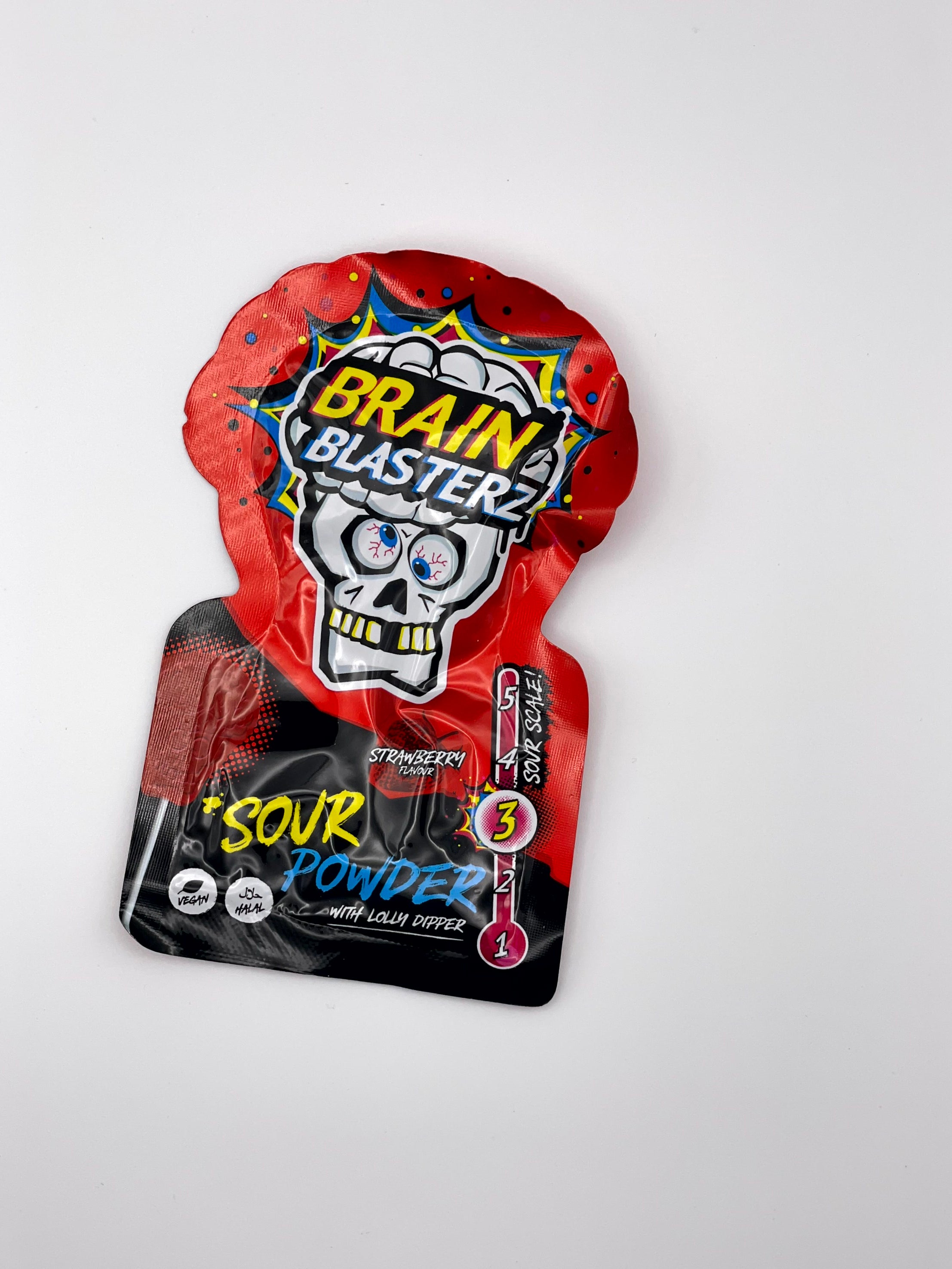 Brain Blasterz Sour Powder mit Lolly Dipper – Strawberry (10 g)