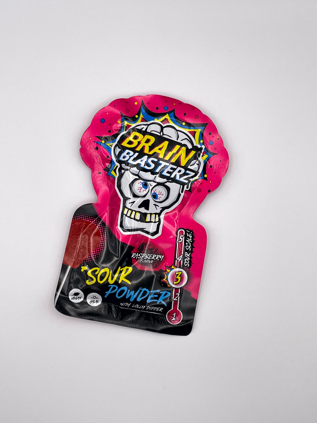 Brain Blasterz Sour Powder mit Lolly Dipper – Raspberry (10 g)