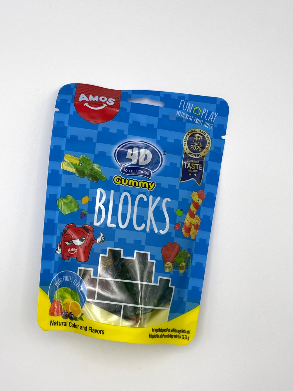 AMOS 4D Gummy Blocks – Build &amp; Play Fruchtgummis (72 g)