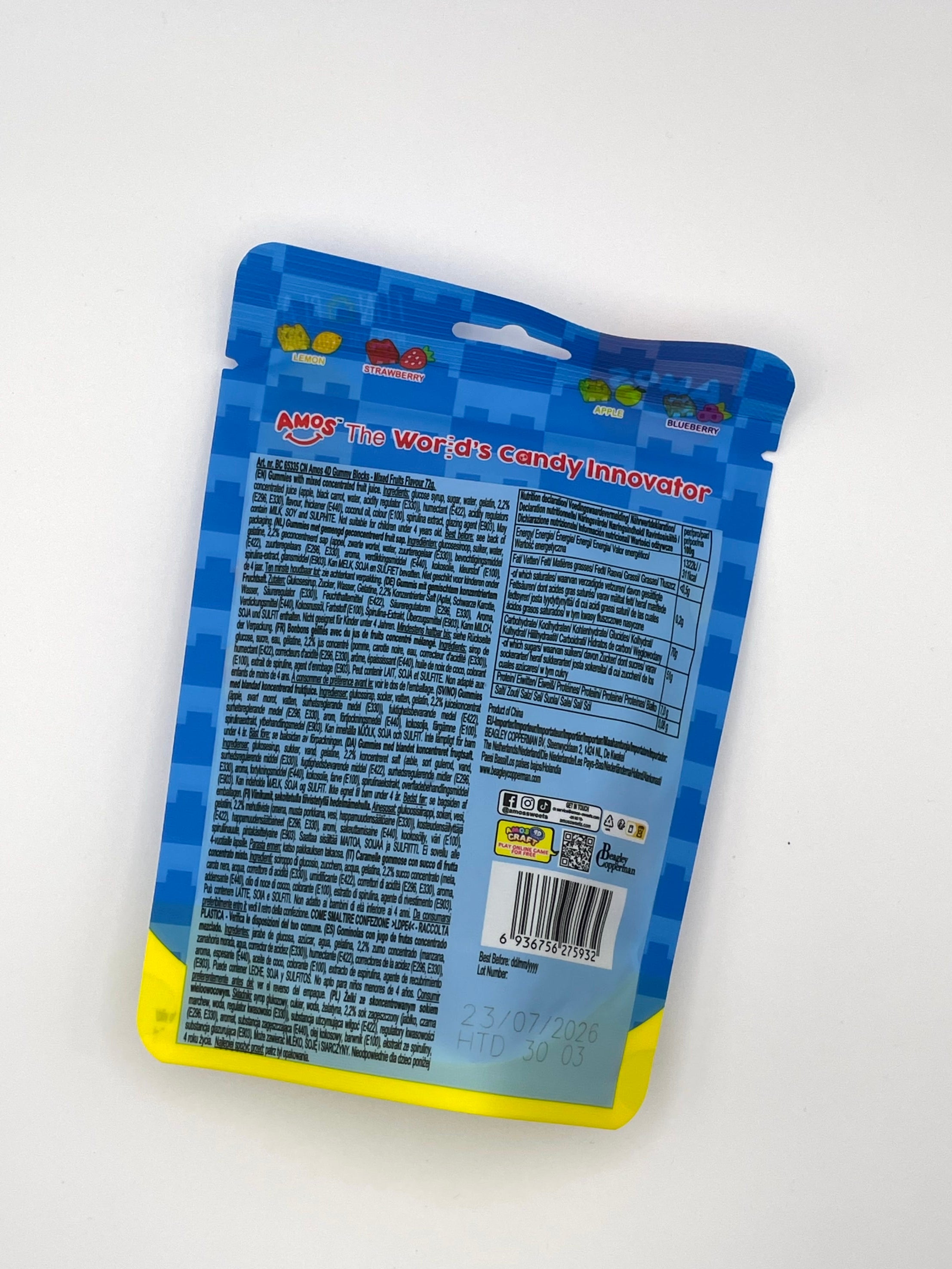 AMOS 4D Gummy Blocks – Build &amp; Play Fruchtgummis (72 g)