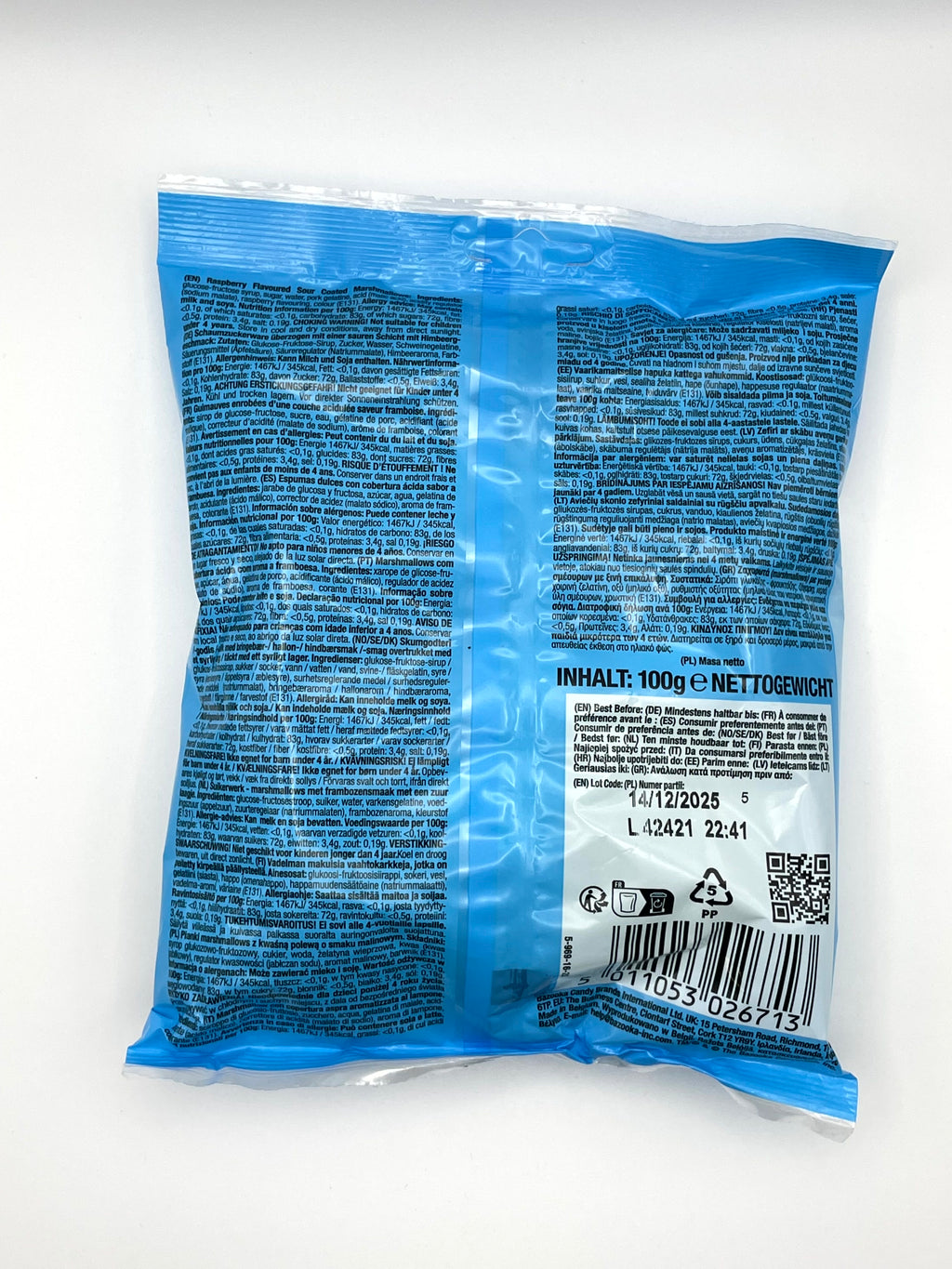 Juicy Drop Mallows – Sweet & Sour Fizzy Marshmallows Raspberry (100 g)