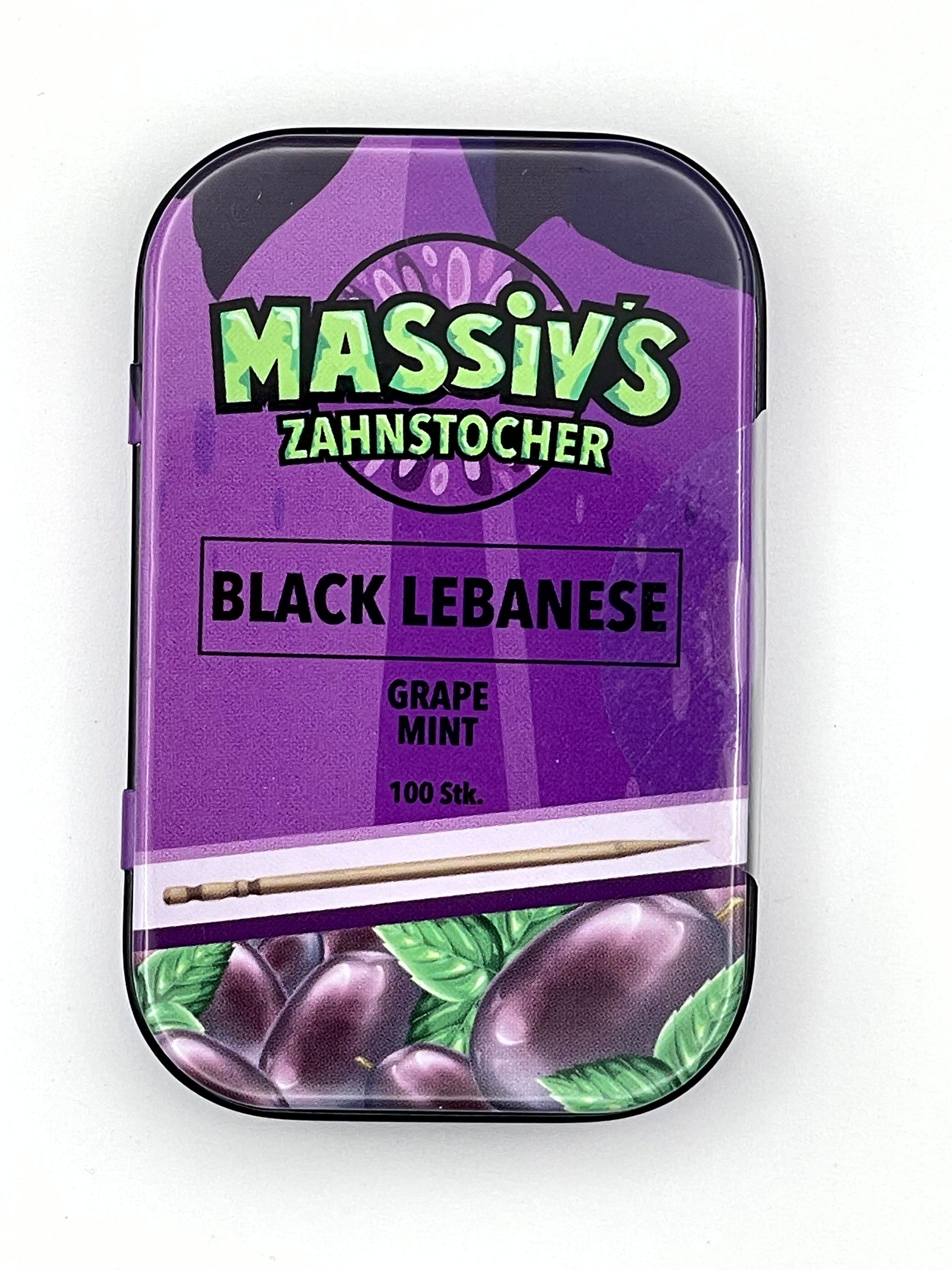 Massiv’s Zahnstocher – Black Lebanese (Grape Mint, 100 Stk.)