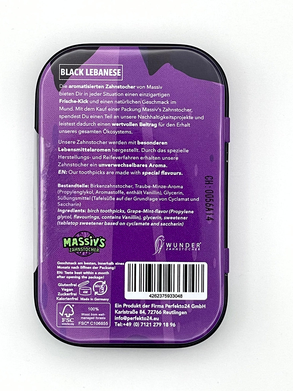 Massiv’s Zahnstocher – Black Lebanese (Grape Mint, 100 Stk.)
