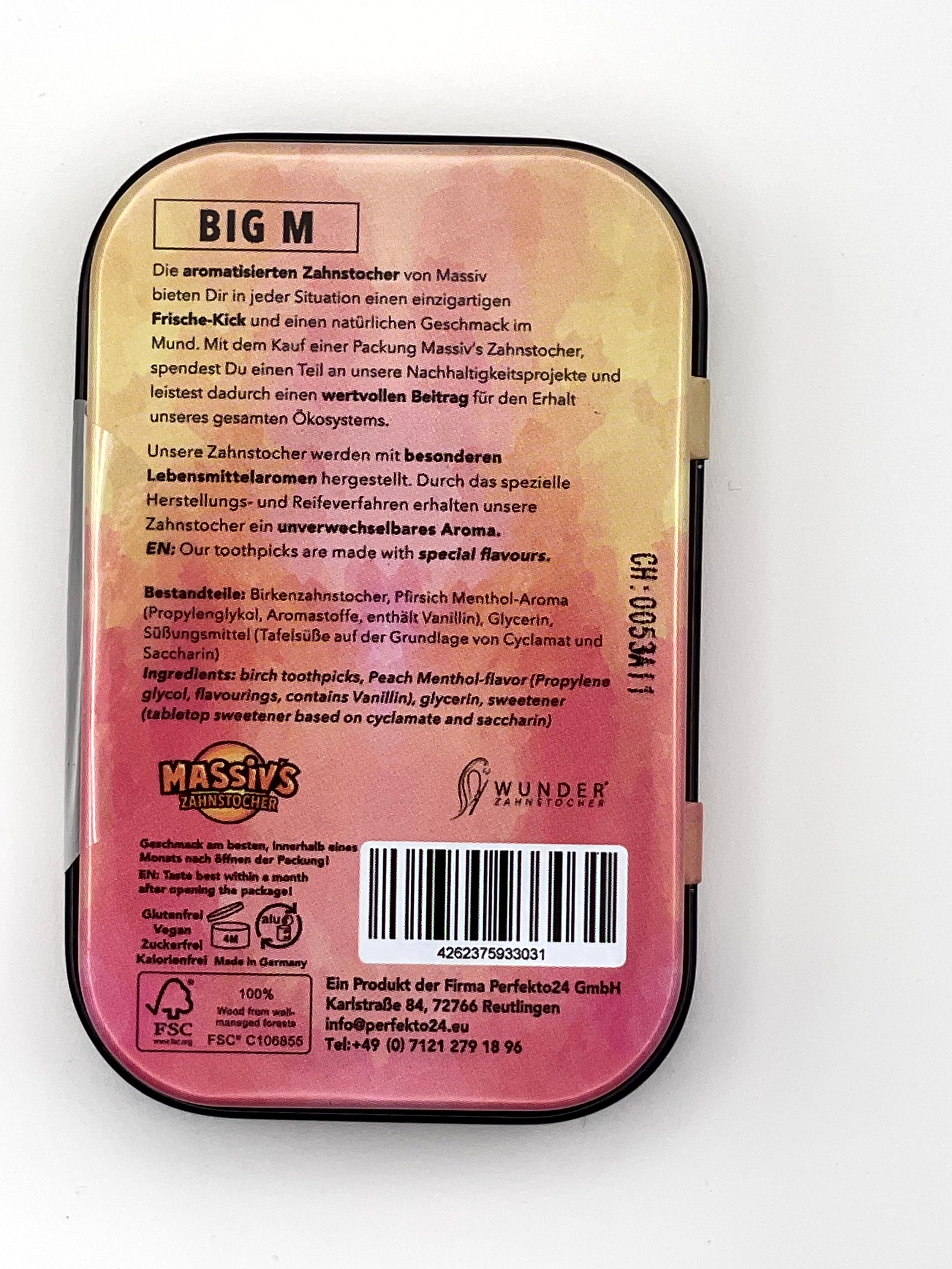 Massiv’s Zahnstocher – Big M (Peach Ice, 100 Stk.)
