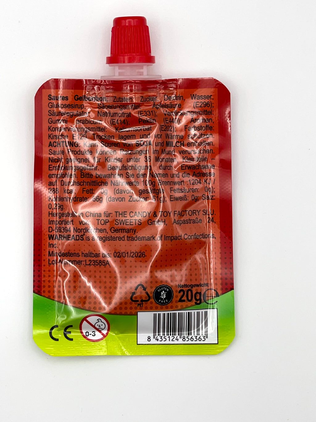 Warheads Super Sour Gel – Cherry (20 g)