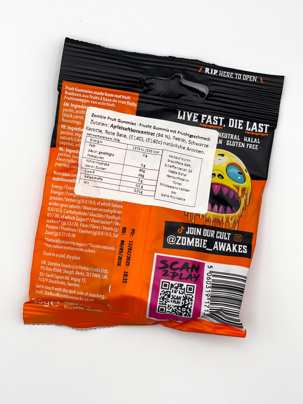 Zombie Body Partz Fruit Gummies – 94 % Fruchtanteil · 35 g