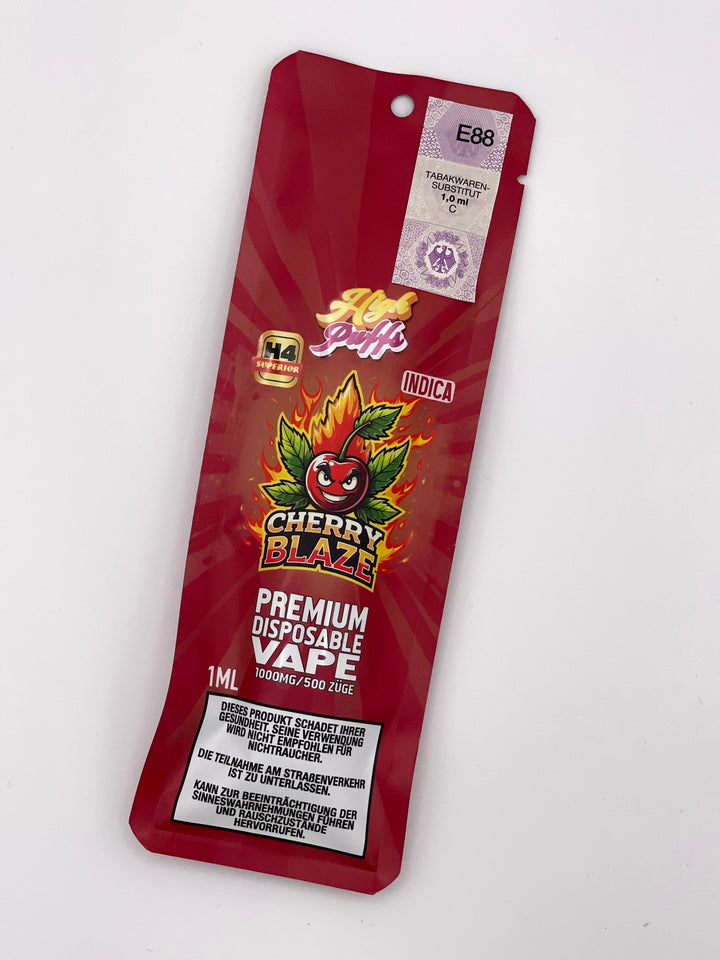 High Puff Cherry Blaze Indica Disposable Vape 1 ml
