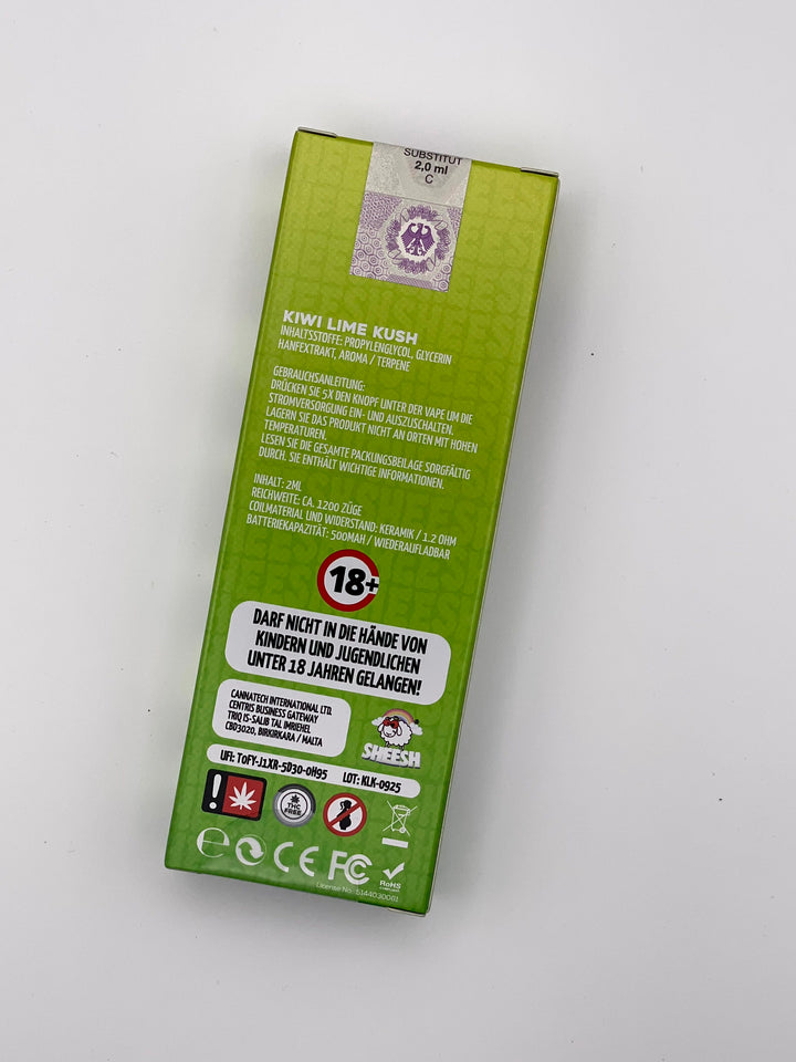 SHEESH Kiwi Lime Kush Vape 1200 Züge
Disposable Vape Kiwi Lime Kush
SHEESH 98 Prozent Superior Vape Kiwi Limette
