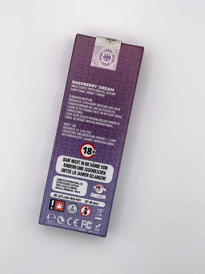 SHEESH Raspberry Dream Vape 1200 Züge
Disposable Vape Raspberry Dream
SHEESH 98 Prozent Superior Vape Himbeere
