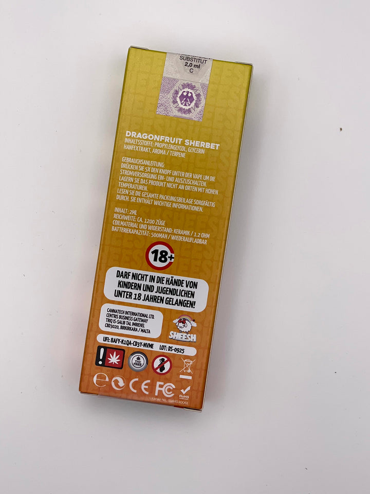 SHEESH Vape Dragonfruit Sherbet 1200 Züge
Mesh Coil Vape Dragonfruit Sherbet
SHEESH Einweg Vape Dragonfruit Sherbet 2 ml
